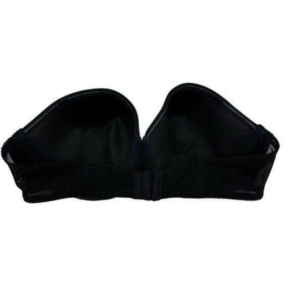 Torrid 42C Strapless Bra Black Underwire Classic Mesh Sides Smoothing Plus Size - Picture 2 of 8